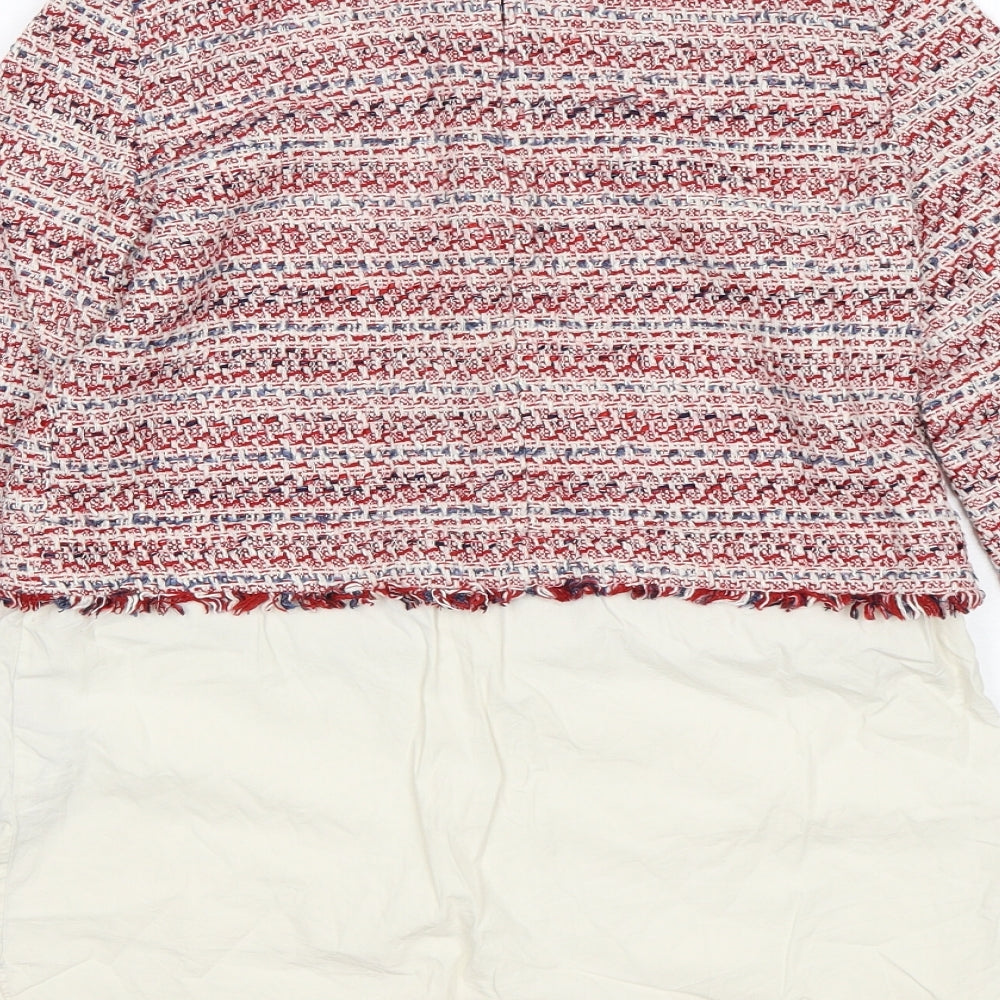 Zara Womens Multicoloured Round Neck  Cotton Pullover Jumper Size XS