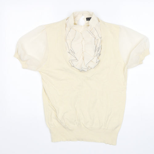NEXT Womens Beige Round Neck  Viscose Pullover Jumper Size 14