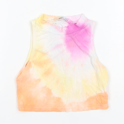 Shein  Girls Multicoloured  Cotton Basic Tank Size 7 Years Round Neck