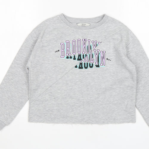 George Girls Grey  Polyester Pullover Sweatshirt Size 6-7 Years