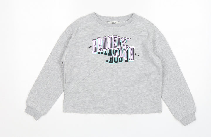 George Girls Grey  Polyester Pullover Sweatshirt Size 6-7 Years