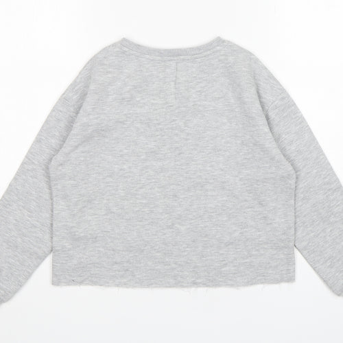 George Girls Grey  Polyester Pullover Sweatshirt Size 6-7 Years