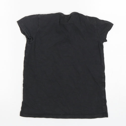 NEXT Girls Black  Cotton Basic T-Shirt Size 5 Years Round Neck