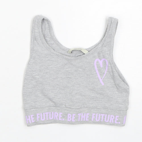 George Girls Grey  Polyester Cropped Tank Size 6-7 Years Round Neck