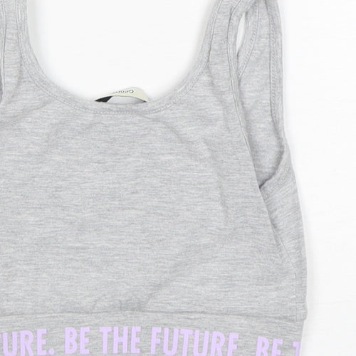 George Girls Grey  Polyester Cropped Tank Size 6-7 Years Round Neck