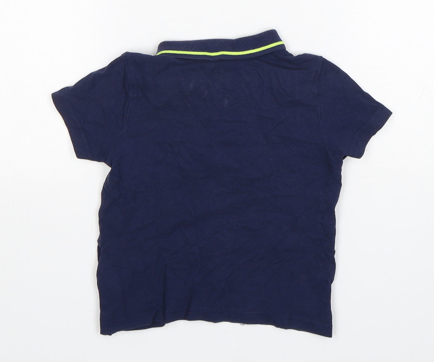 F&F Boys Blue  Cotton Basic Polo Size 2-3 Years Collared