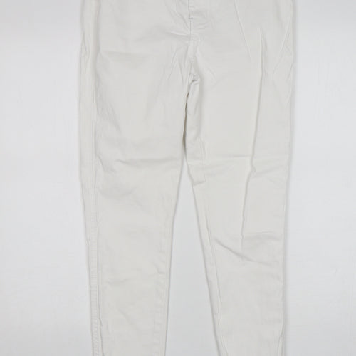 Red Chilli Womens White  Cotton Skinny Jeans Size 12 L28 in Regular