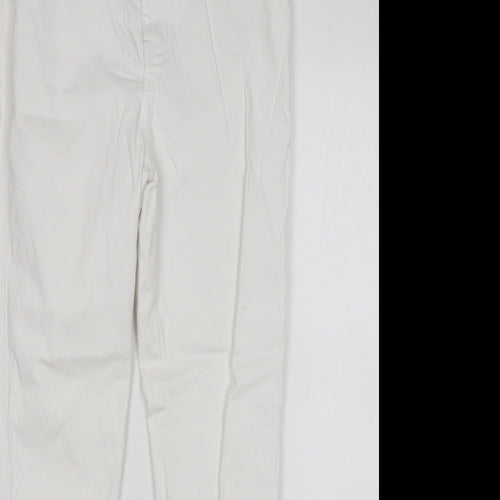Red Chilli Womens White  Cotton Skinny Jeans Size 12 L28 in Regular