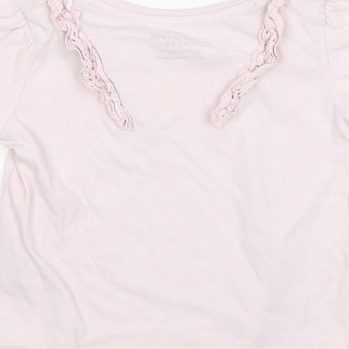 Primark Girls Pink  Cotton Basic T-Shirt Size 3-4 Years Round Neck