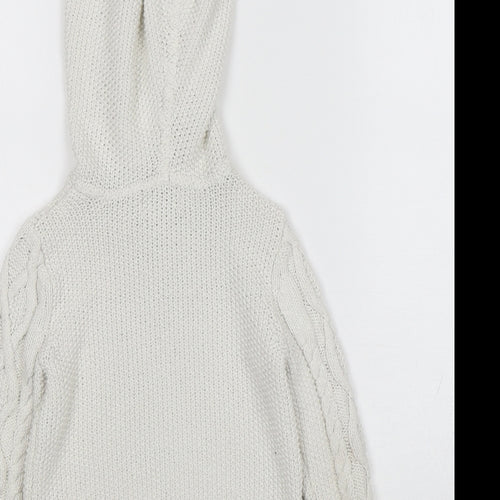 Aspen Girls White  Cotton Pullover Hoodie Size 3 Years
