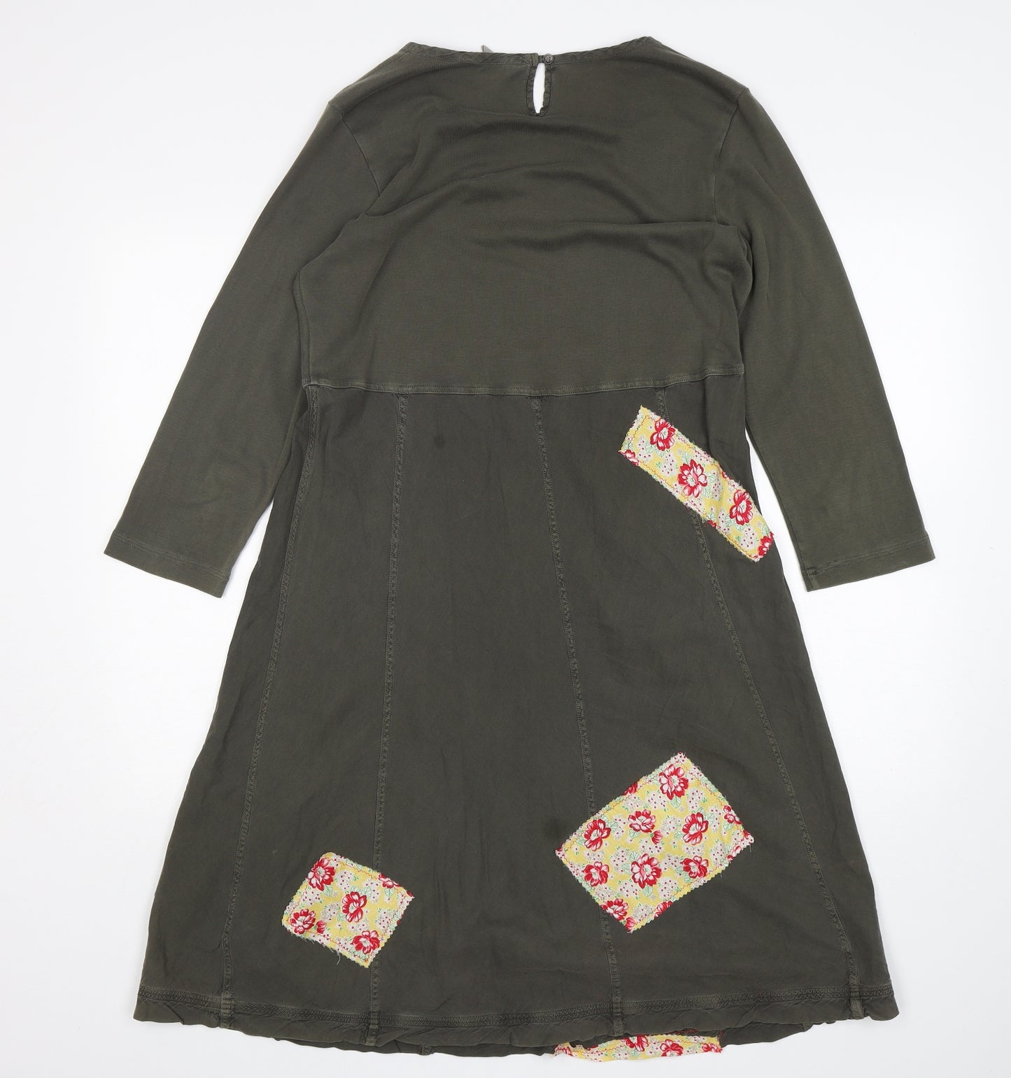 Sandwich Womens Green  Cotton A-Line  Size L  Round Neck