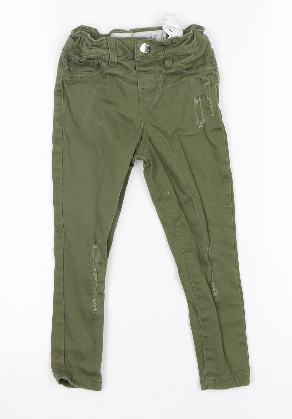 Denim Co Boys Green  Cotton Skinny Jeans Size 3-4 Years  Regular