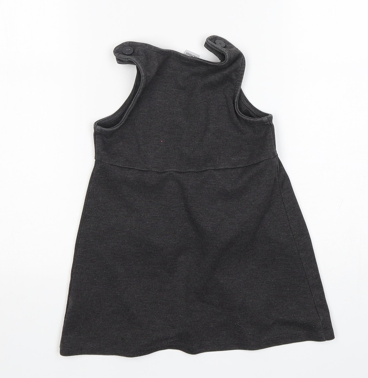 TU Girls Grey  Polyester Pinafore/Dungaree Dress  Size 4 Years  Round Neck