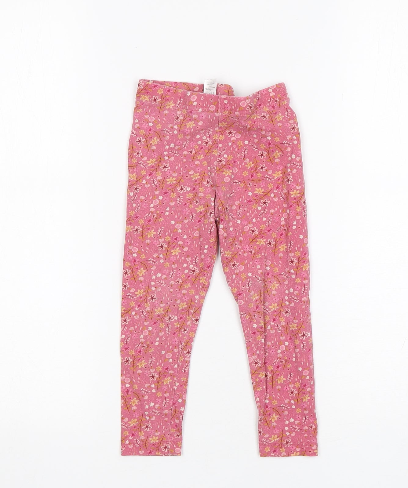 George Girls Pink Floral Cotton Sweatpants Trousers Size 3-4 Years  Regular  - Leggings