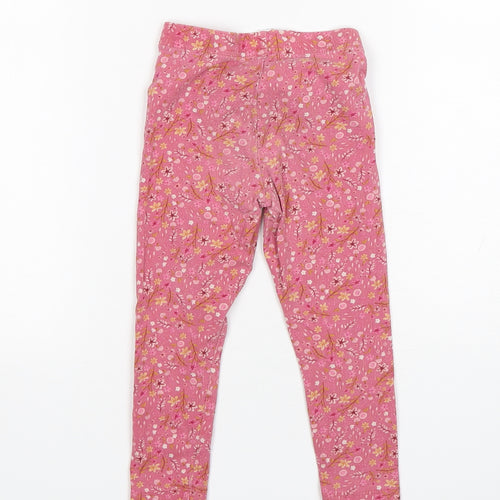 George Girls Pink Floral Cotton Sweatpants Trousers Size 3-4 Years  Regular  - Leggings