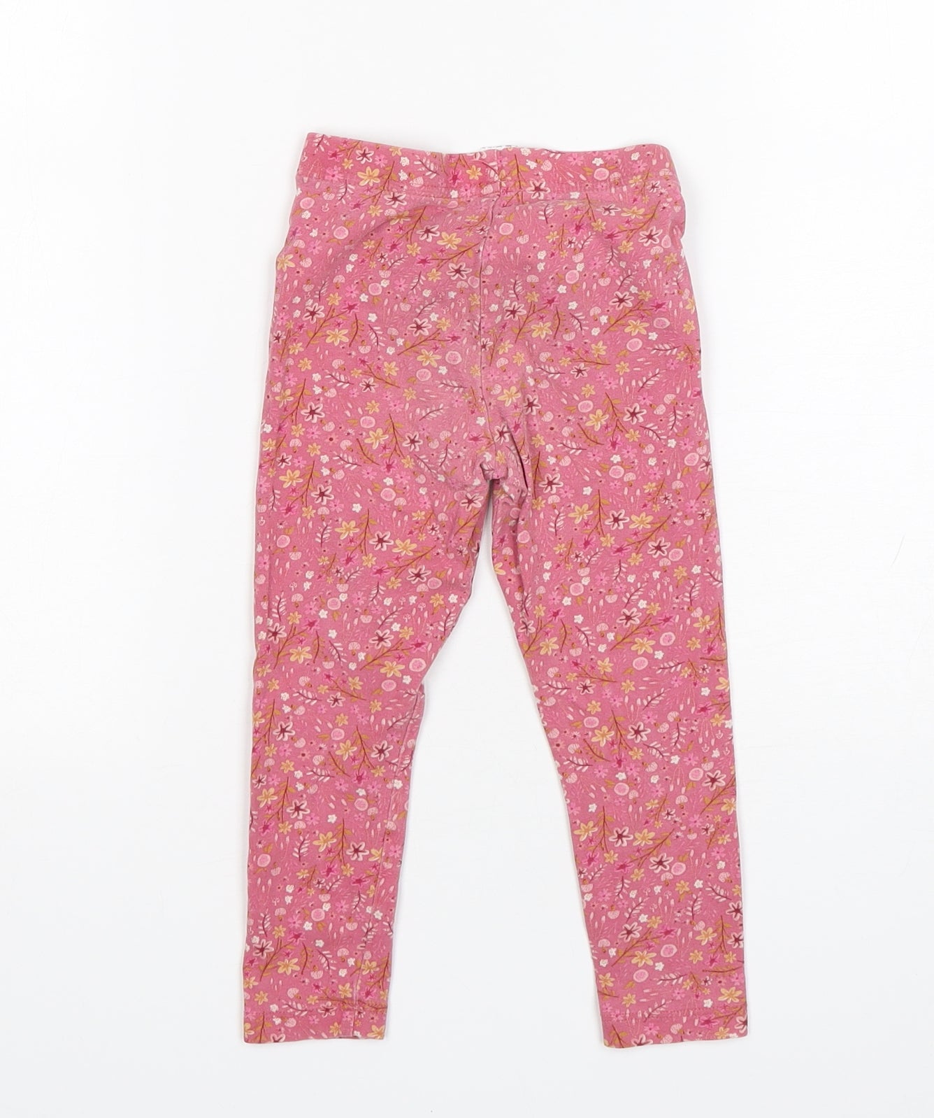 George Girls Pink Floral Cotton Sweatpants Trousers Size 3-4 Years  Regular  - Leggings