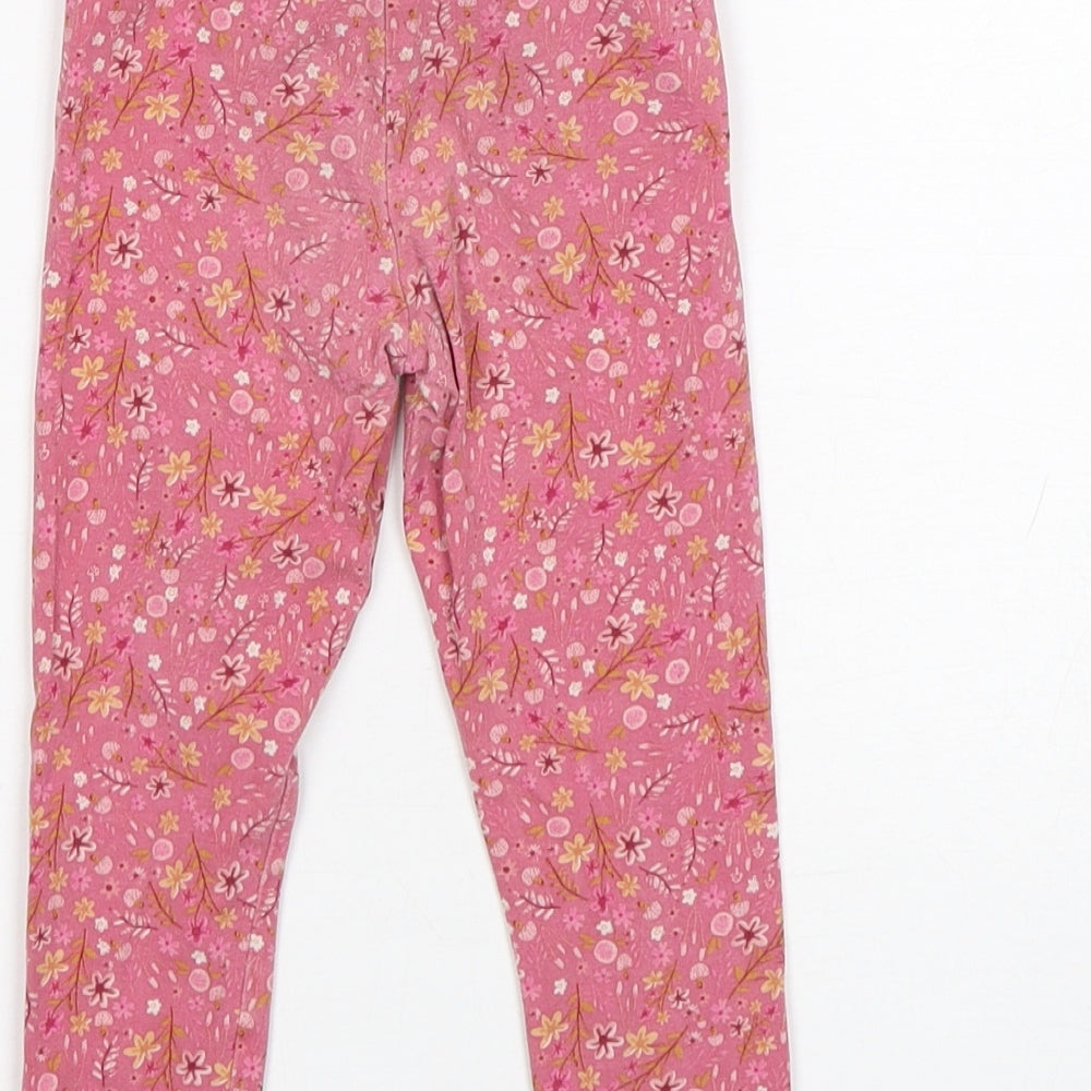 George Girls Pink Floral Cotton Sweatpants Trousers Size 3-4 Years  Regular  - Leggings