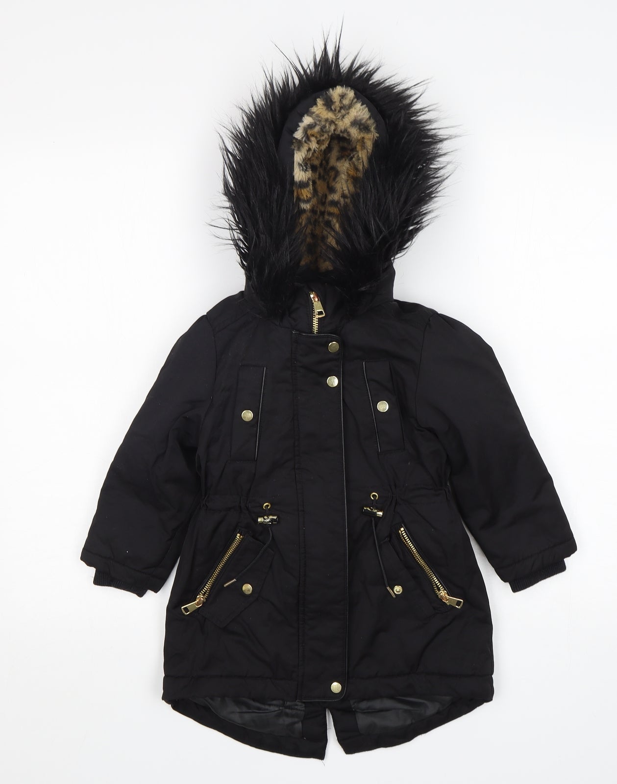 NEXT Girls Black   Parka Coat Size 3 Years