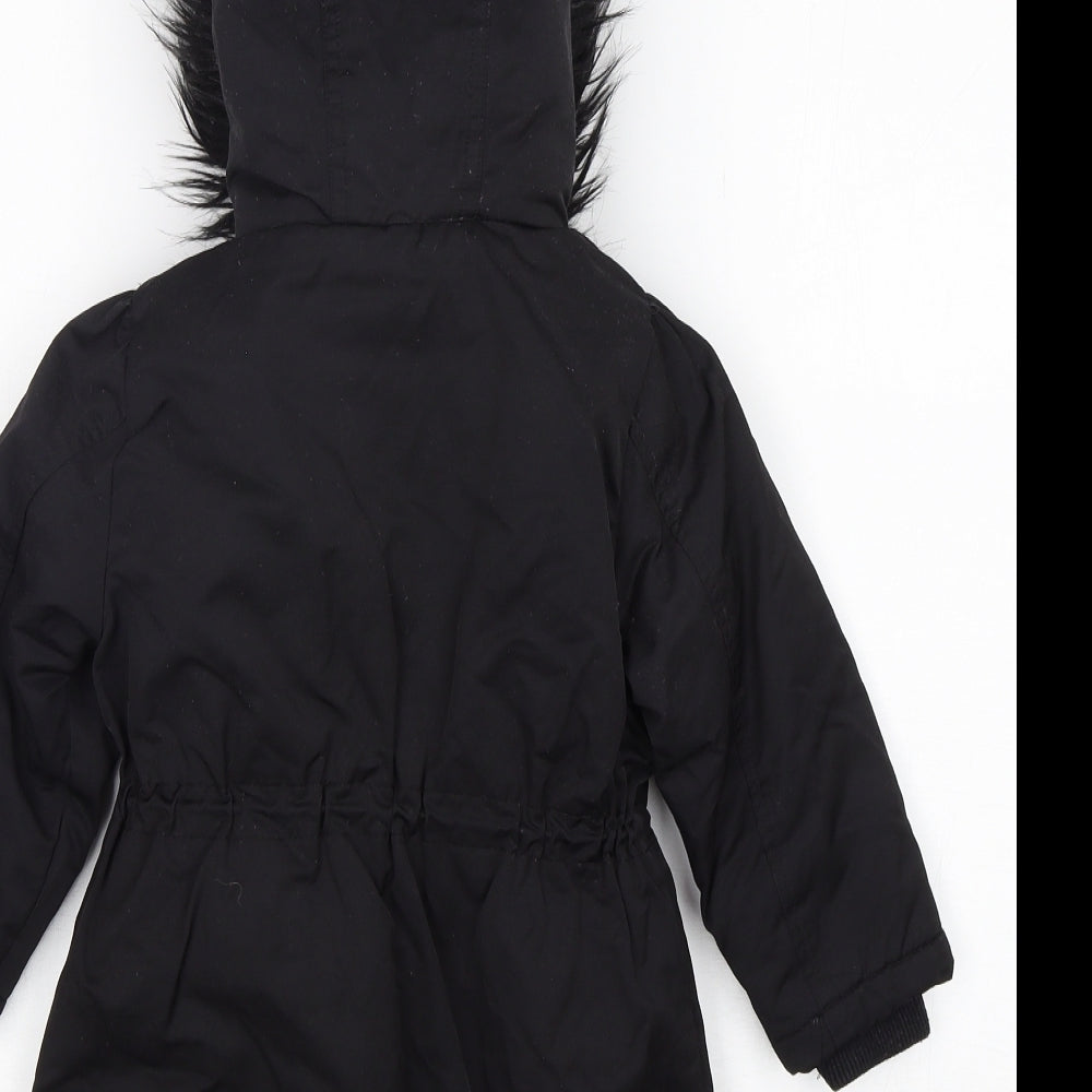 NEXT Girls Black   Parka Coat Size 3 Years