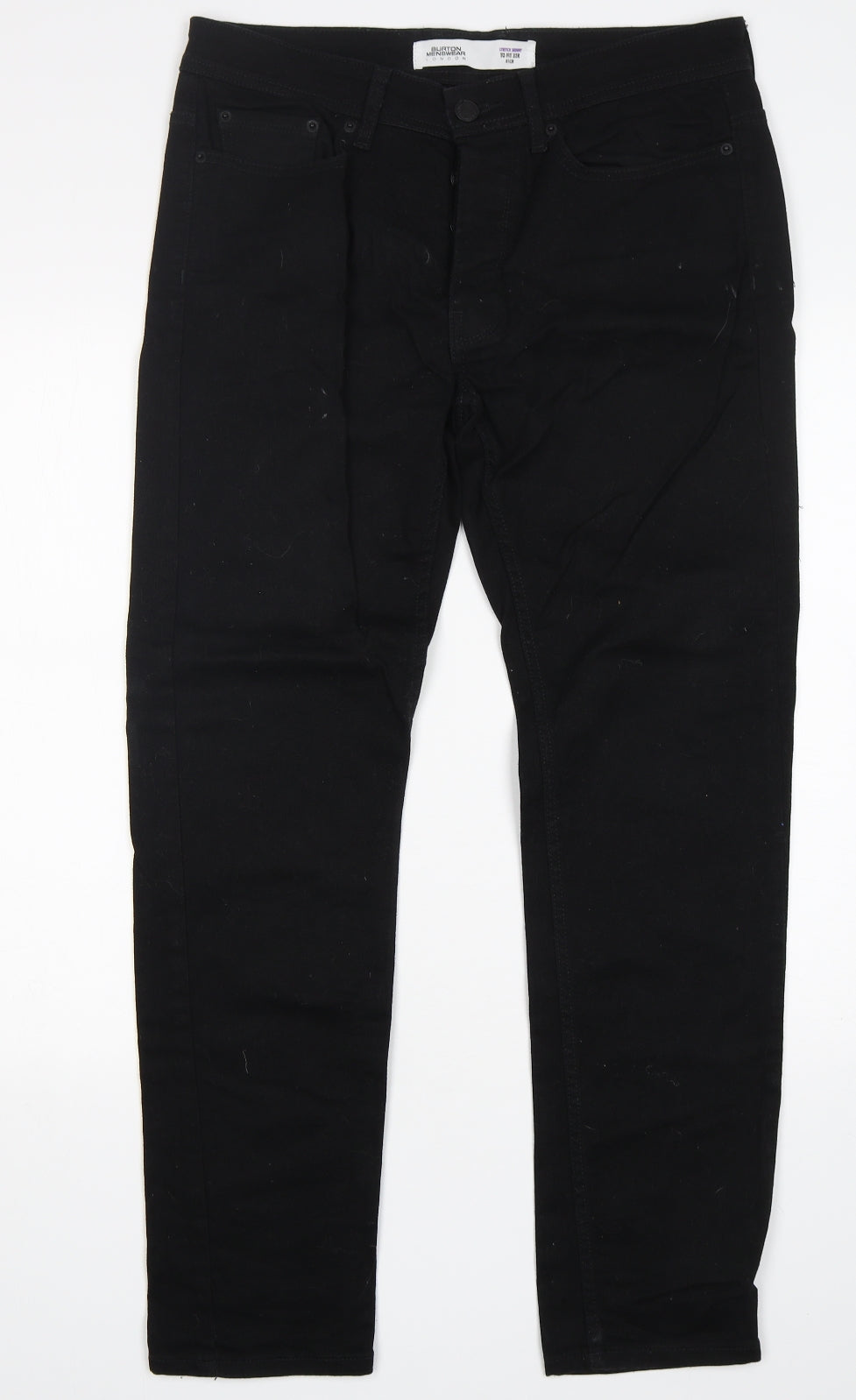 Burton  Mens Black  Cotton Skinny Jeans Size 32 L31 in Regular