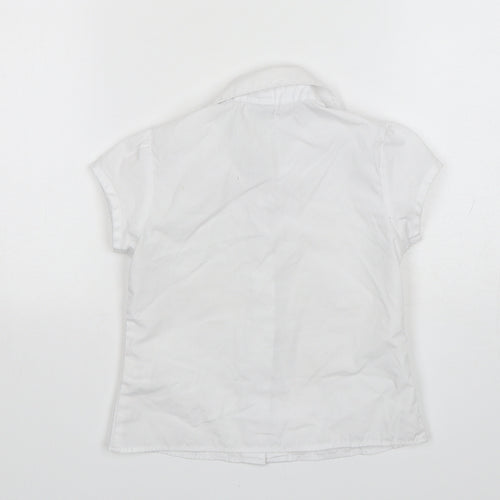 TU Girls White  Polyester Basic Button-Up Size 4 Years Collared  - School Wear