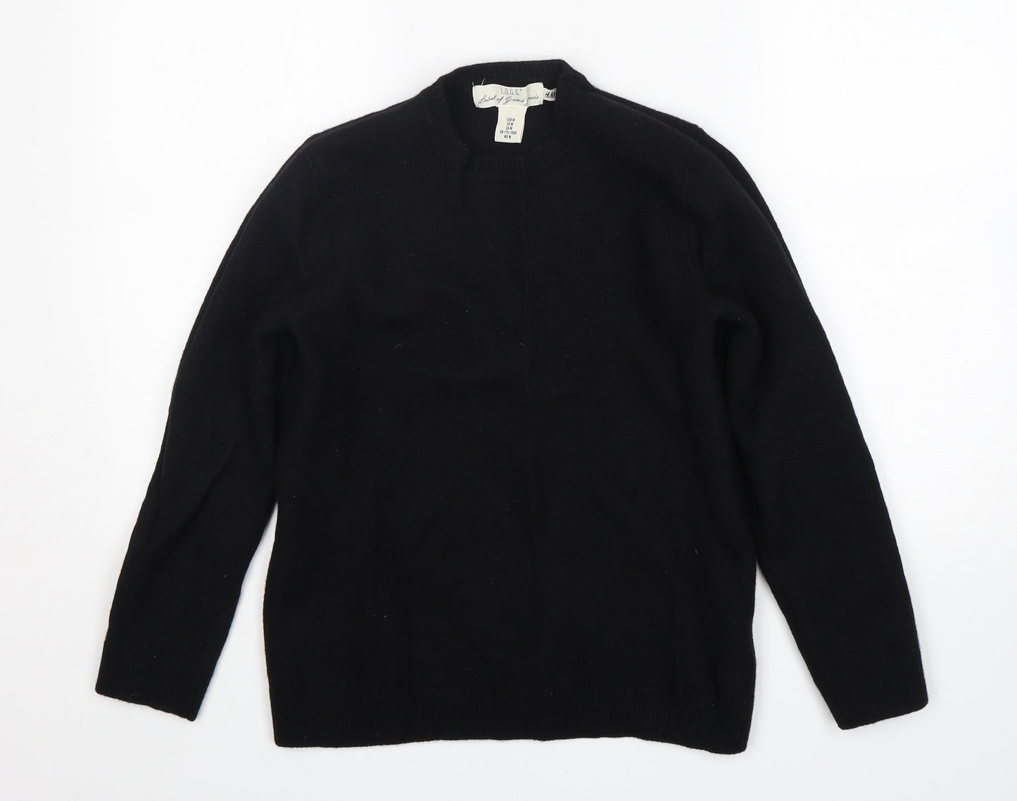 H&M Womens Black Round Neck  Wool Pullover Jumper Size M