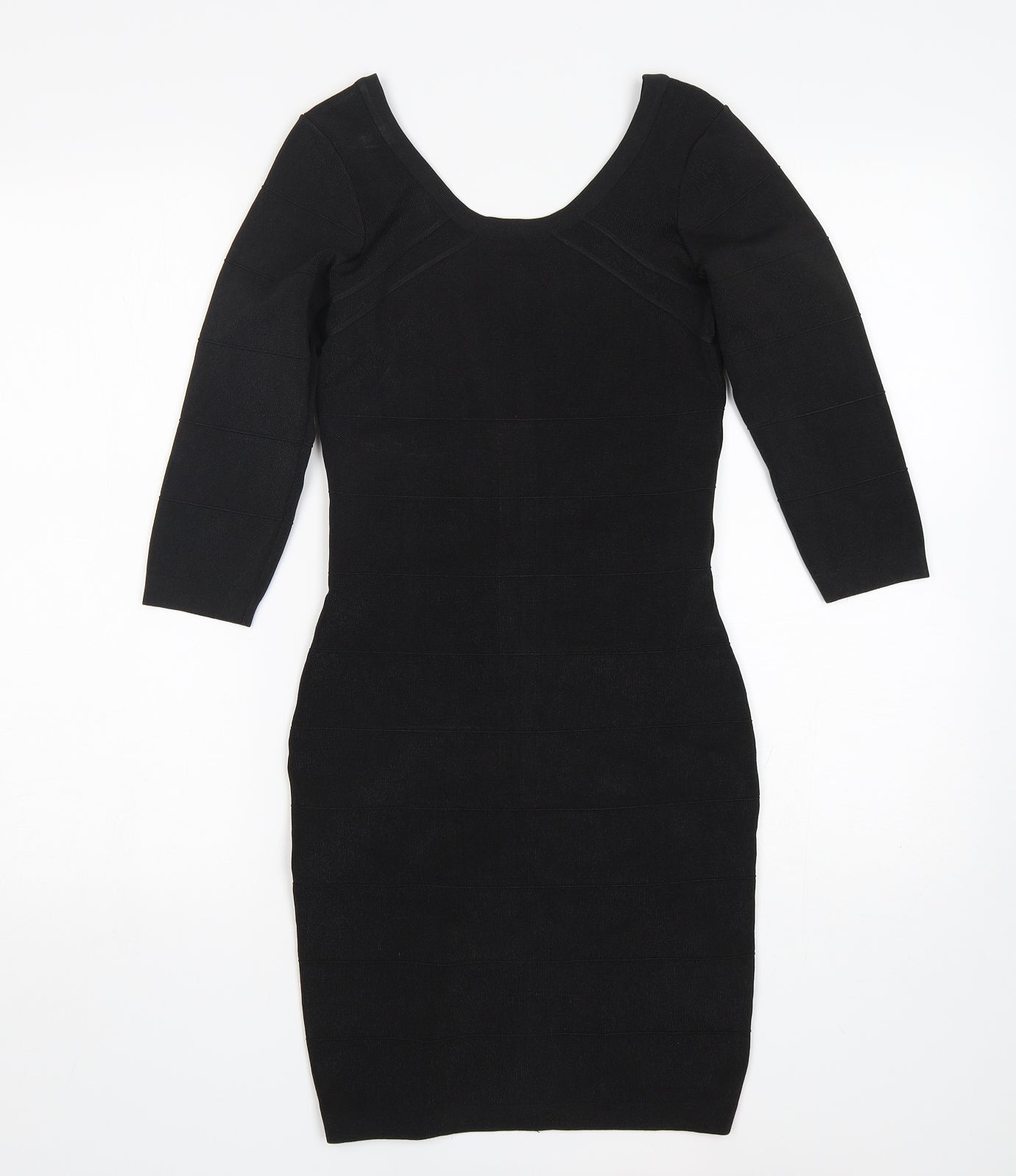 Kardashian Kollection Womens Black  Polyester Pencil Dress  Size 12  Round Neck