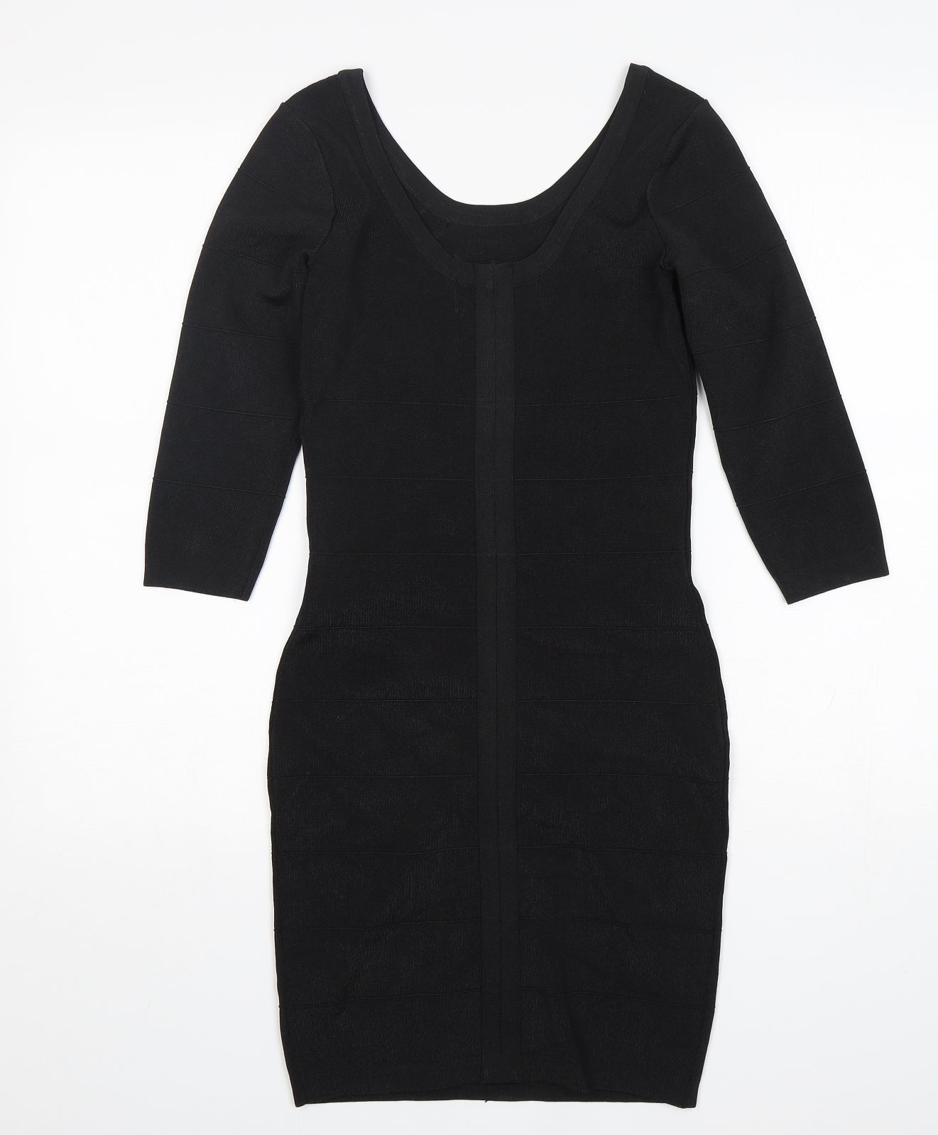 Kardashian Kollection Womens Black  Polyester Pencil Dress  Size 12  Round Neck