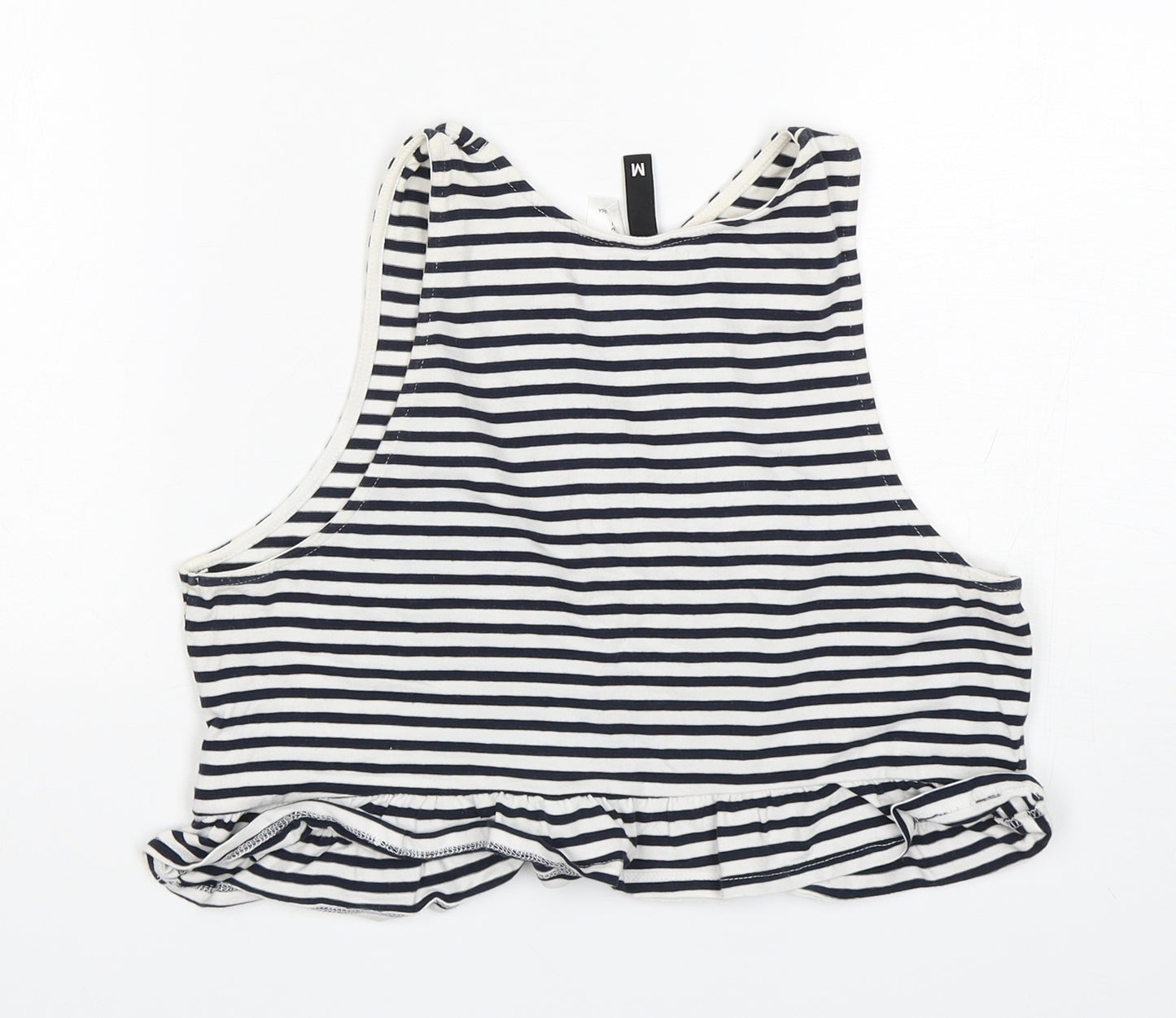 H&M Womens Multicoloured Striped Cotton Basic Tank Size M Round Neck