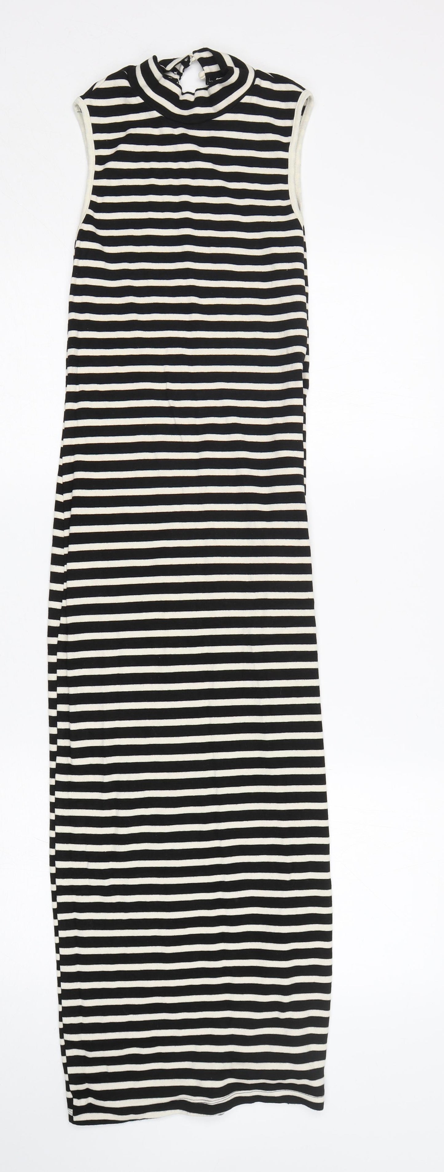 Monteau Womens Multicoloured Striped  Pencil Dress  Size S  Round Neck
