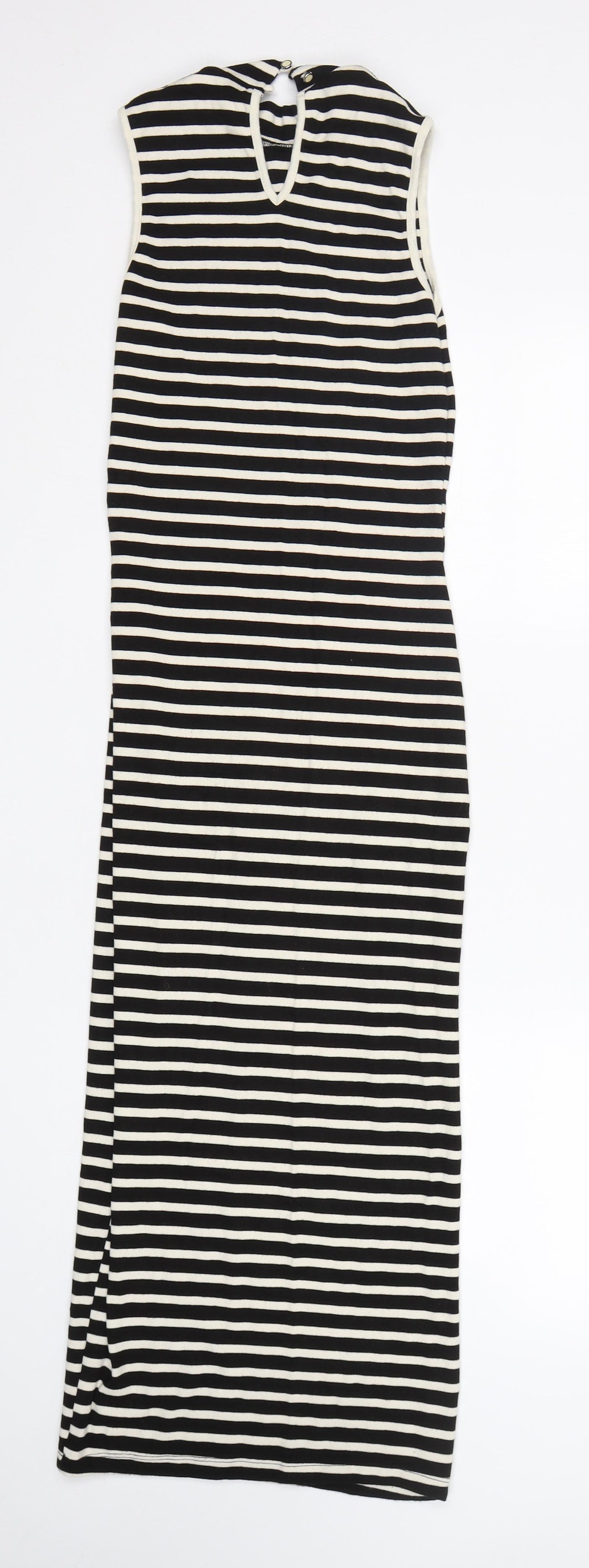 Monteau Womens Multicoloured Striped  Pencil Dress  Size S  Round Neck