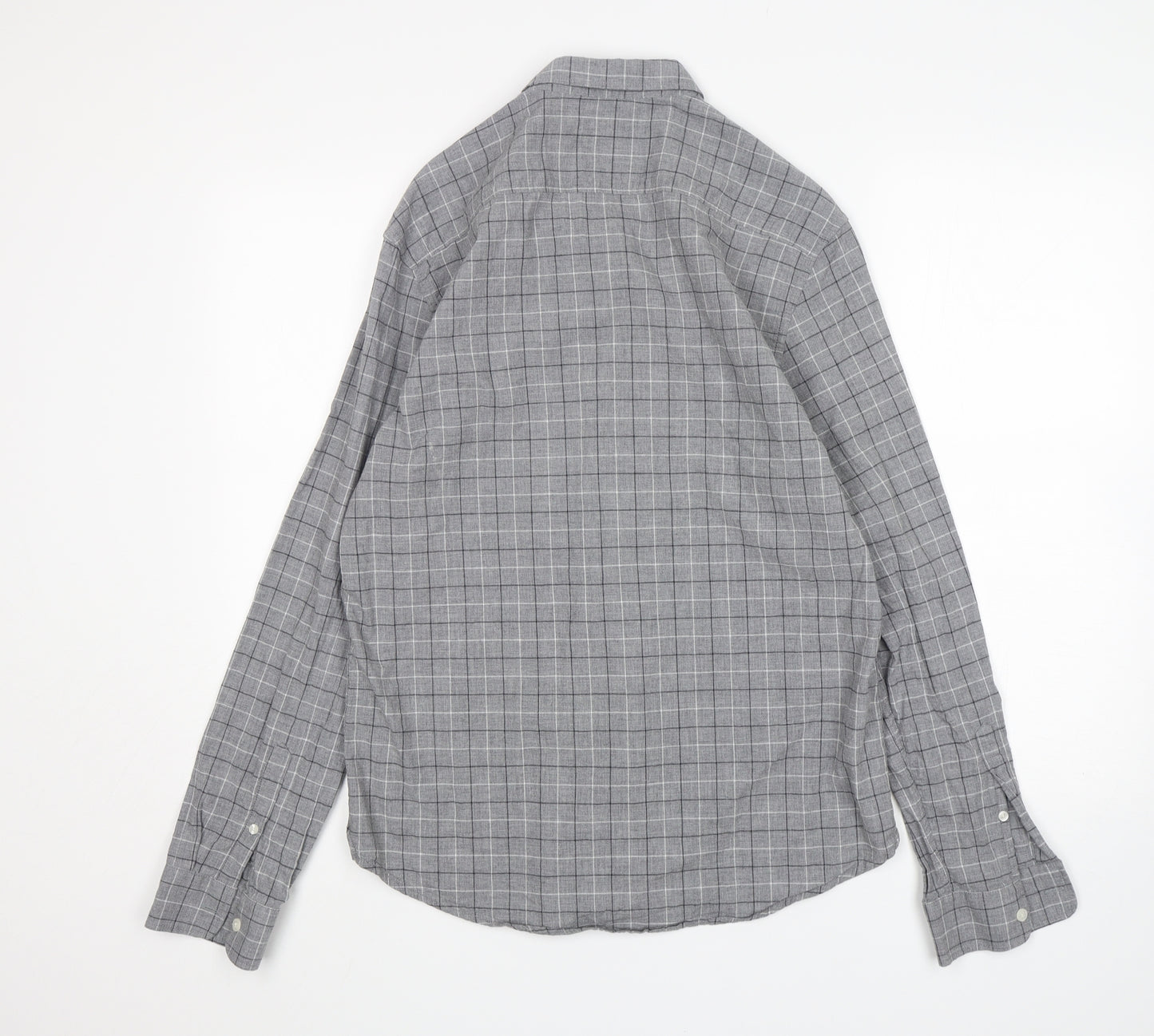 Burton  Mens Grey Check Cotton  Button-Up Size M Collared