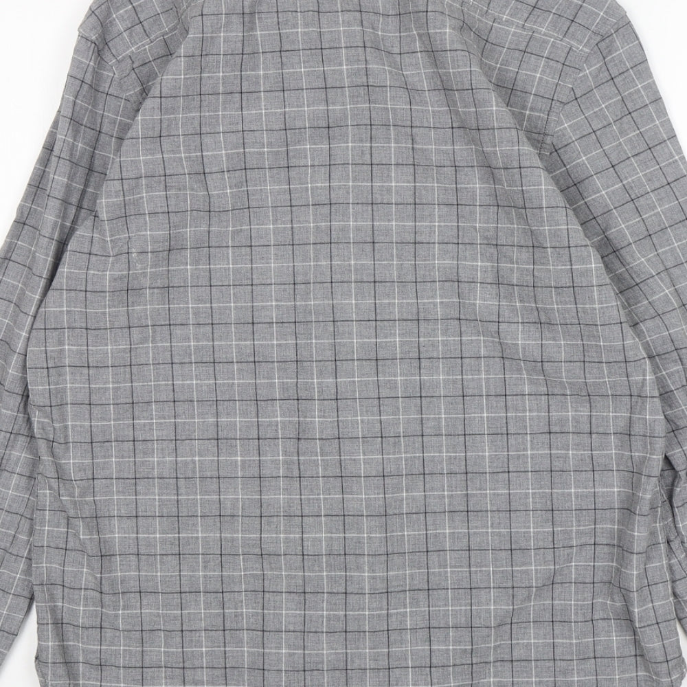 Burton  Mens Grey Check Cotton  Button-Up Size M Collared
