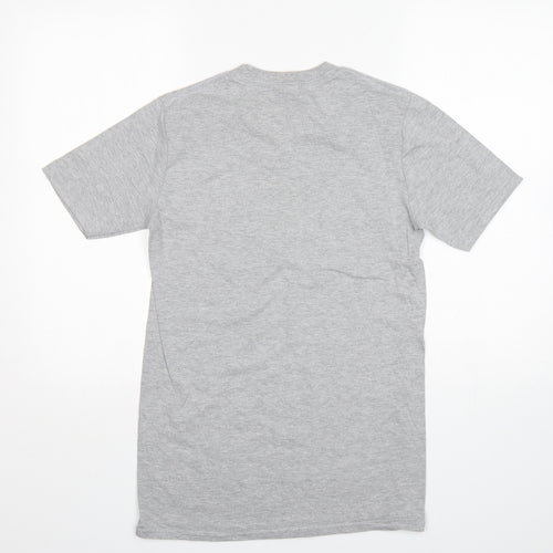 Gildan Womens Grey  Cotton Basic T-Shirt Size S Round Neck