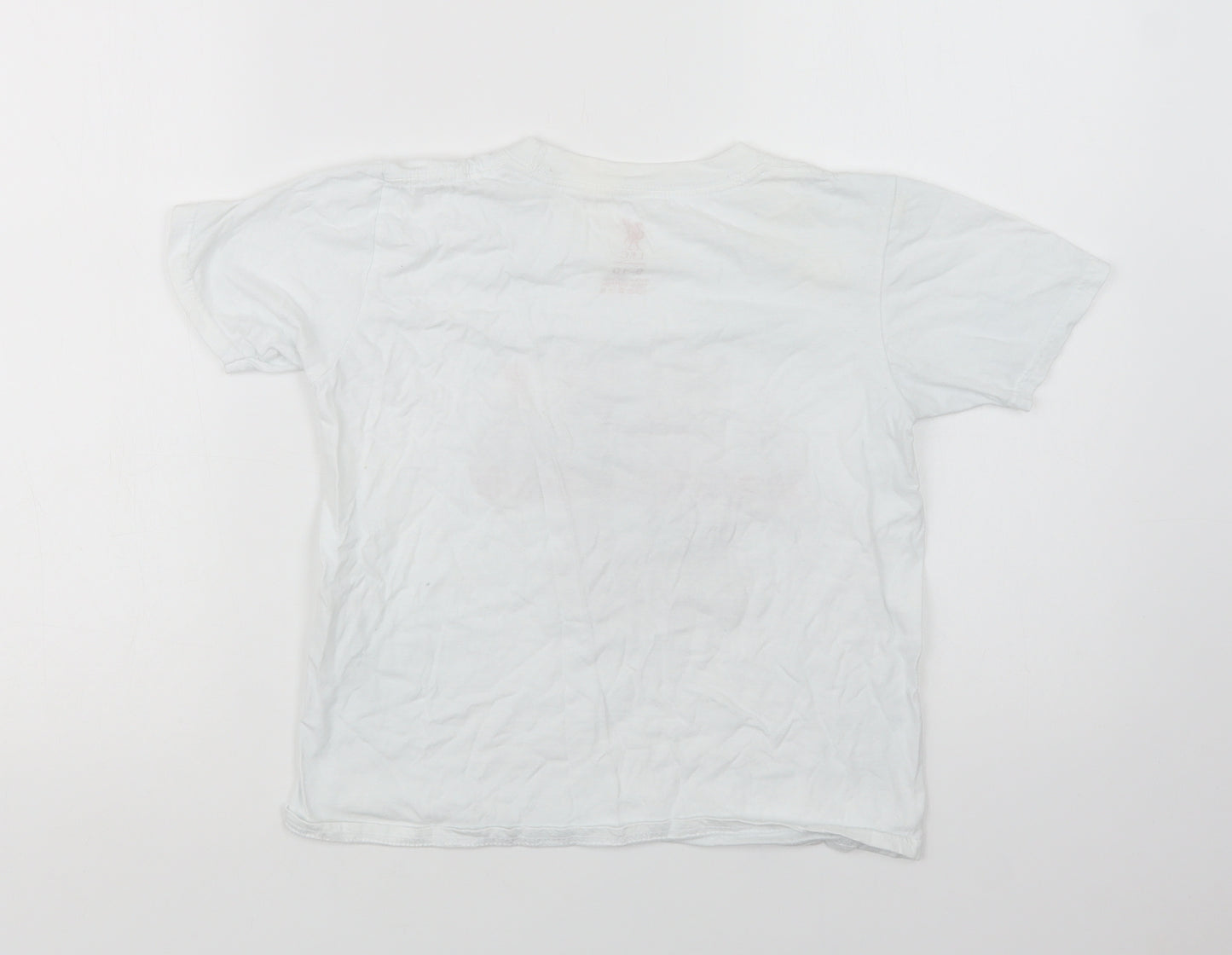 L.F.C. Boys White  Cotton Basic T-Shirt Size 9-10 Years Crew Neck  - Liverpool FC