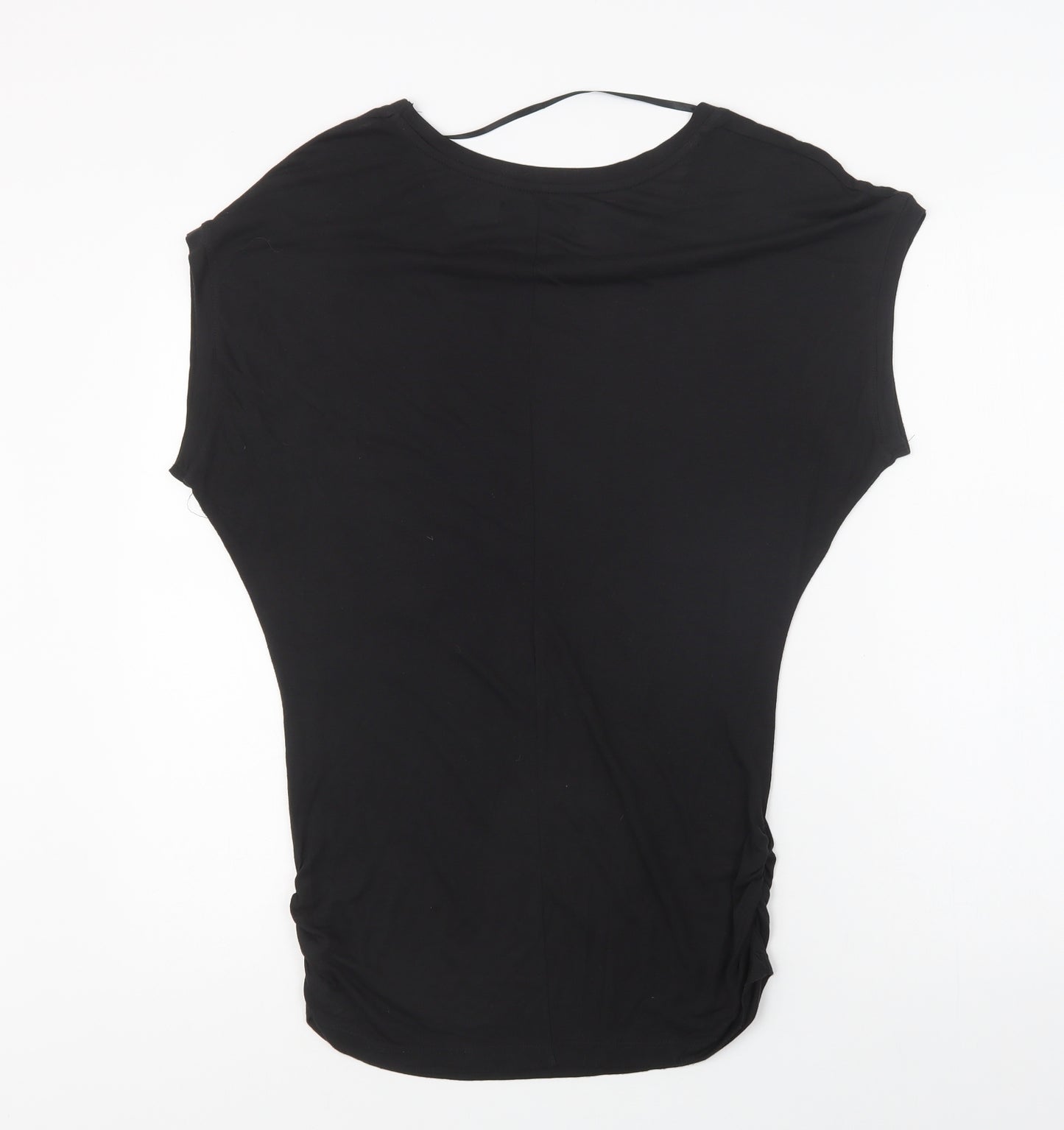 VERO MODA Womens Black Geometric  Basic Blouse Size XS Crew Neck