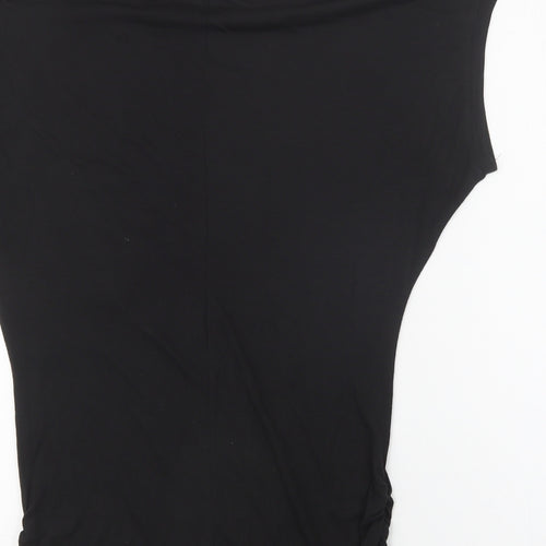 VERO MODA Womens Black Geometric  Basic Blouse Size XS Crew Neck