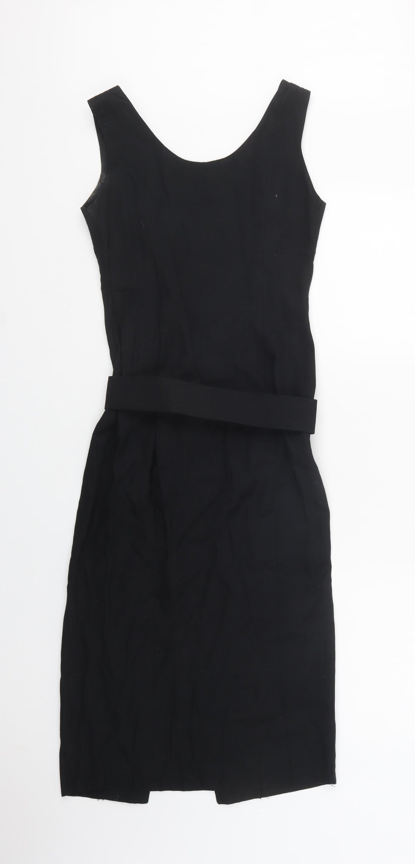 Principles Womens Black  Viscose Pencil Dress  Size 8  Scoop Neck Button