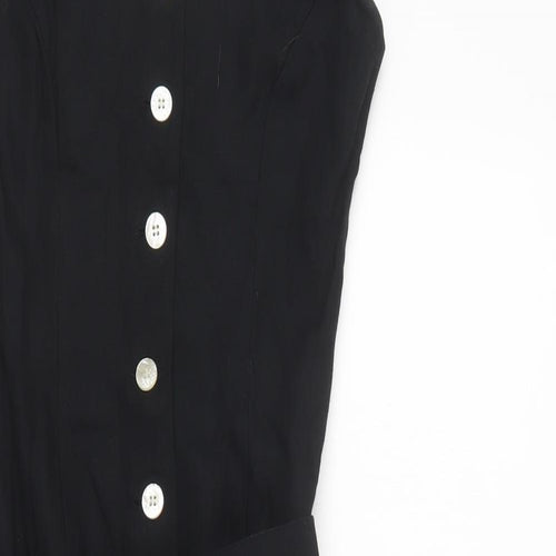Principles Womens Black  Viscose Pencil Dress  Size 8  Scoop Neck Button