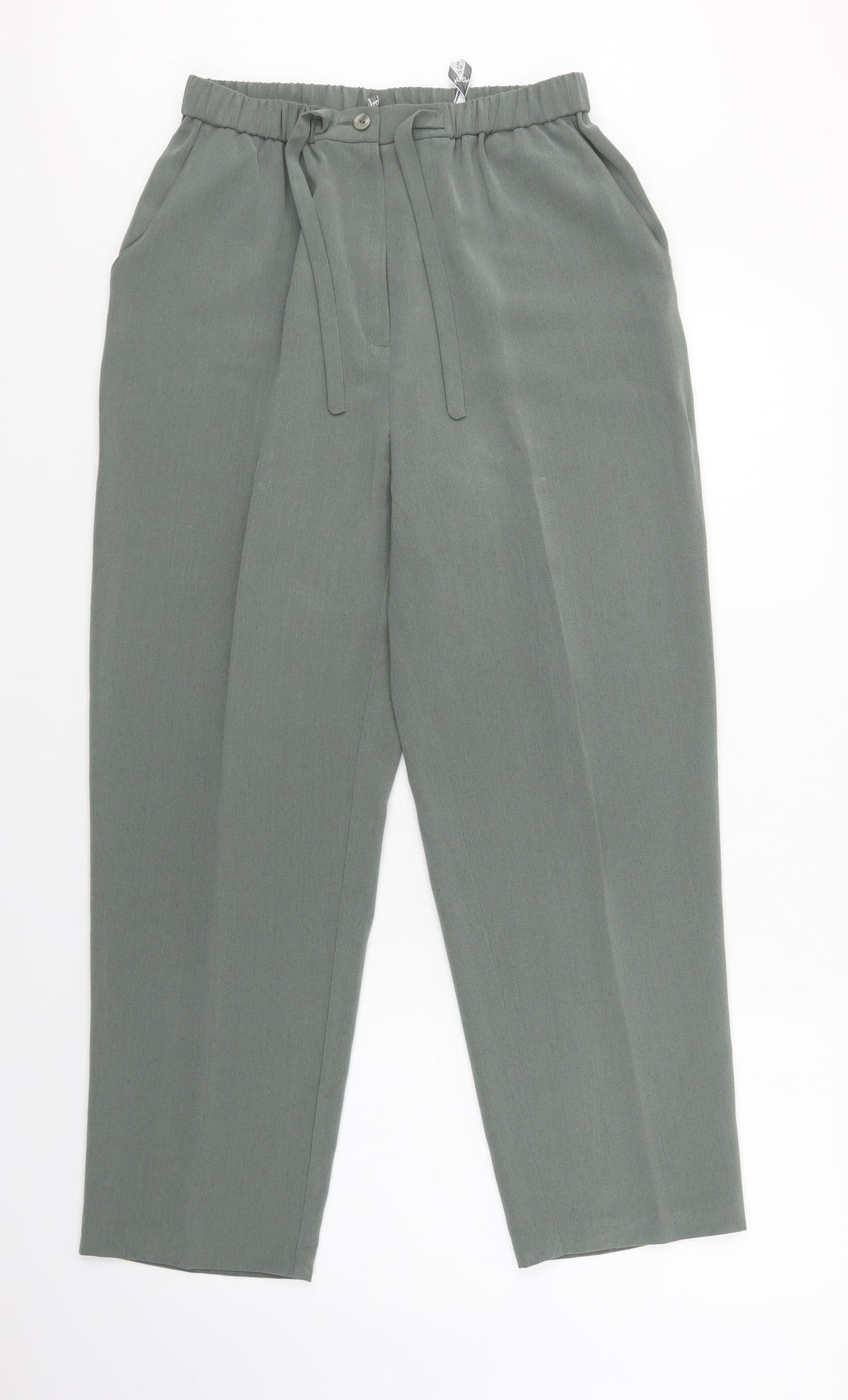 Sommermann Womens Green  Polyester Dress Pants Trousers Size 14 L28 in Regular Drawstring