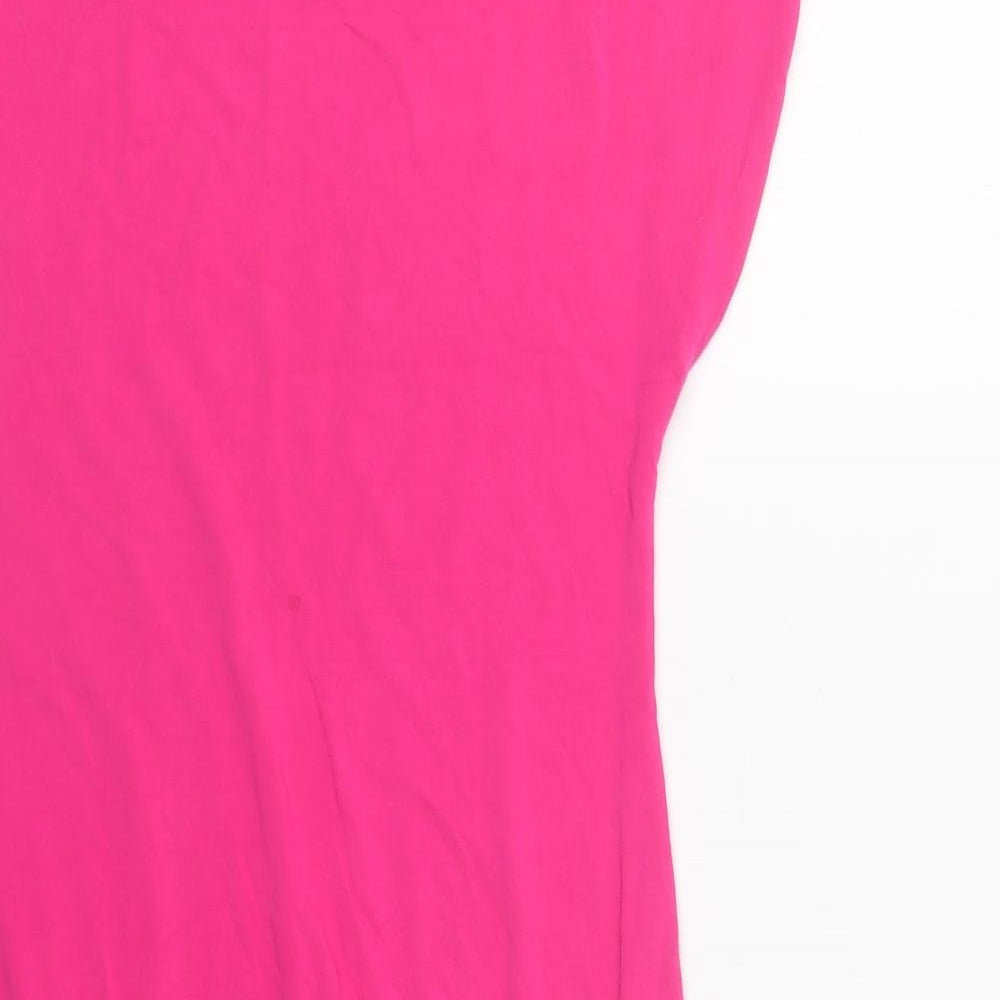 Jane Norman Womens Pink Colourblock Viscose Bodycon  Size 6  Boat Neck
