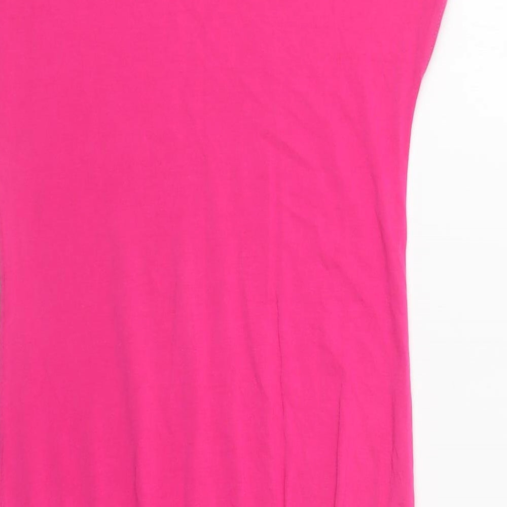 Jane Norman Womens Pink Colourblock Viscose Bodycon  Size 6  Boat Neck