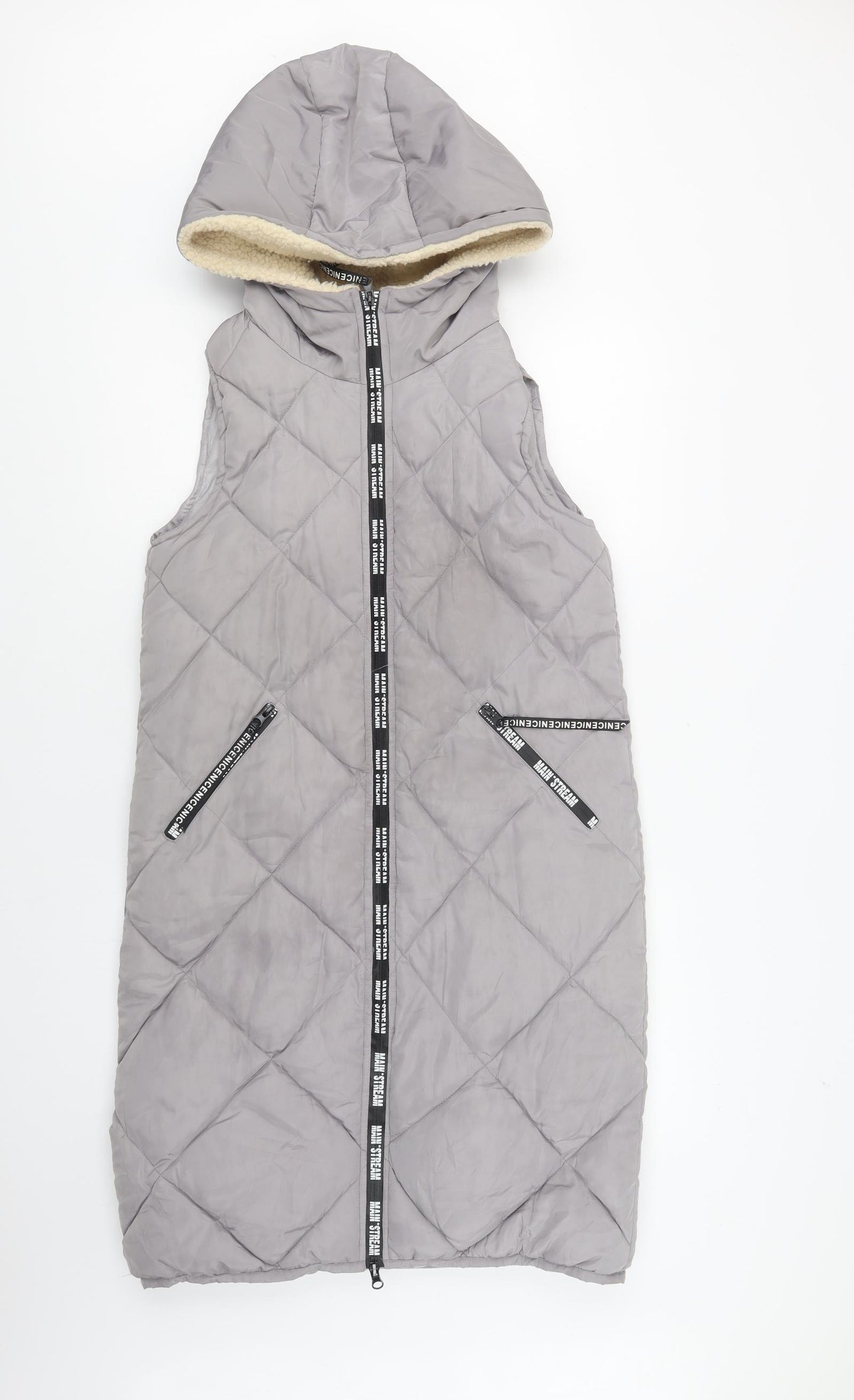 Abyt Womens Grey   Gilet Waistcoat Size M  Zip