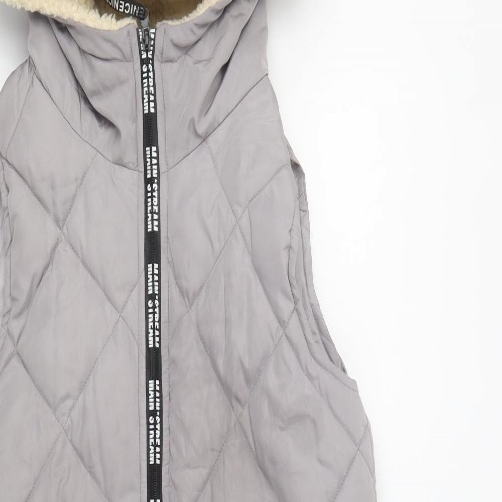 Abyt Womens Grey   Gilet Waistcoat Size M  Zip