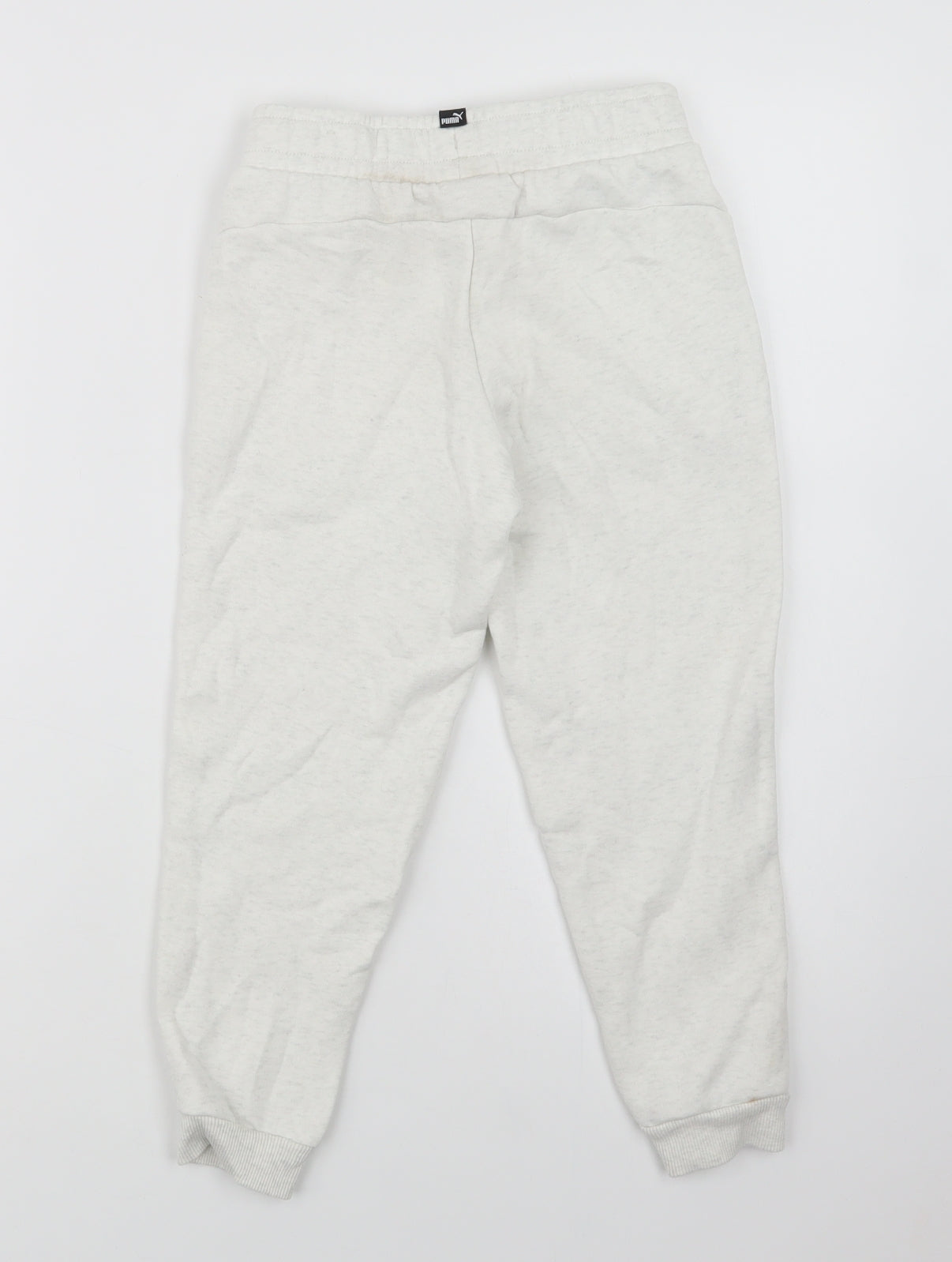 PUMA Girls Grey  Cotton Jogger Trousers Size 7-8 Years  Regular Drawstring