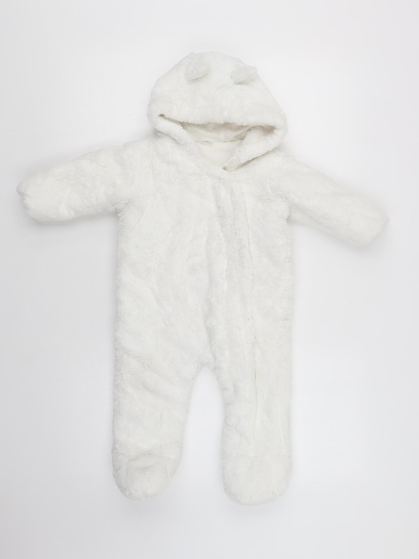 F&F Baby White    Snowsuit Size 6-9 Months   Zip