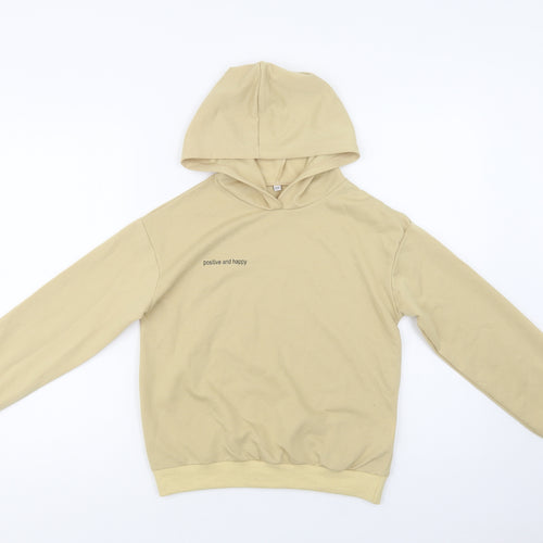 SheIn Girls Beige  Cotton Pullover Hoodie Size 10-11 Years
