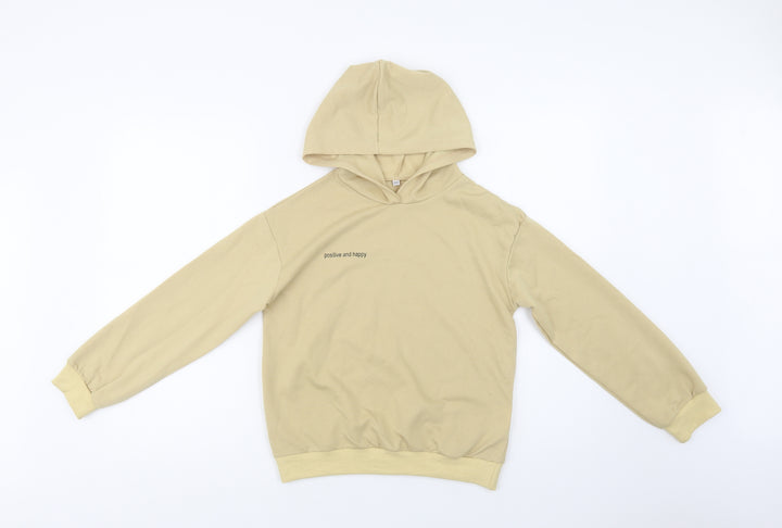 SheIn Girls Beige Cotton Pullover Hoodie Size 10-11 Years