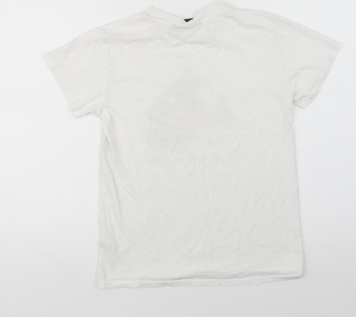 Primark Womens White  Cotton Basic T-Shirt Size XS Crew Neck - Friends