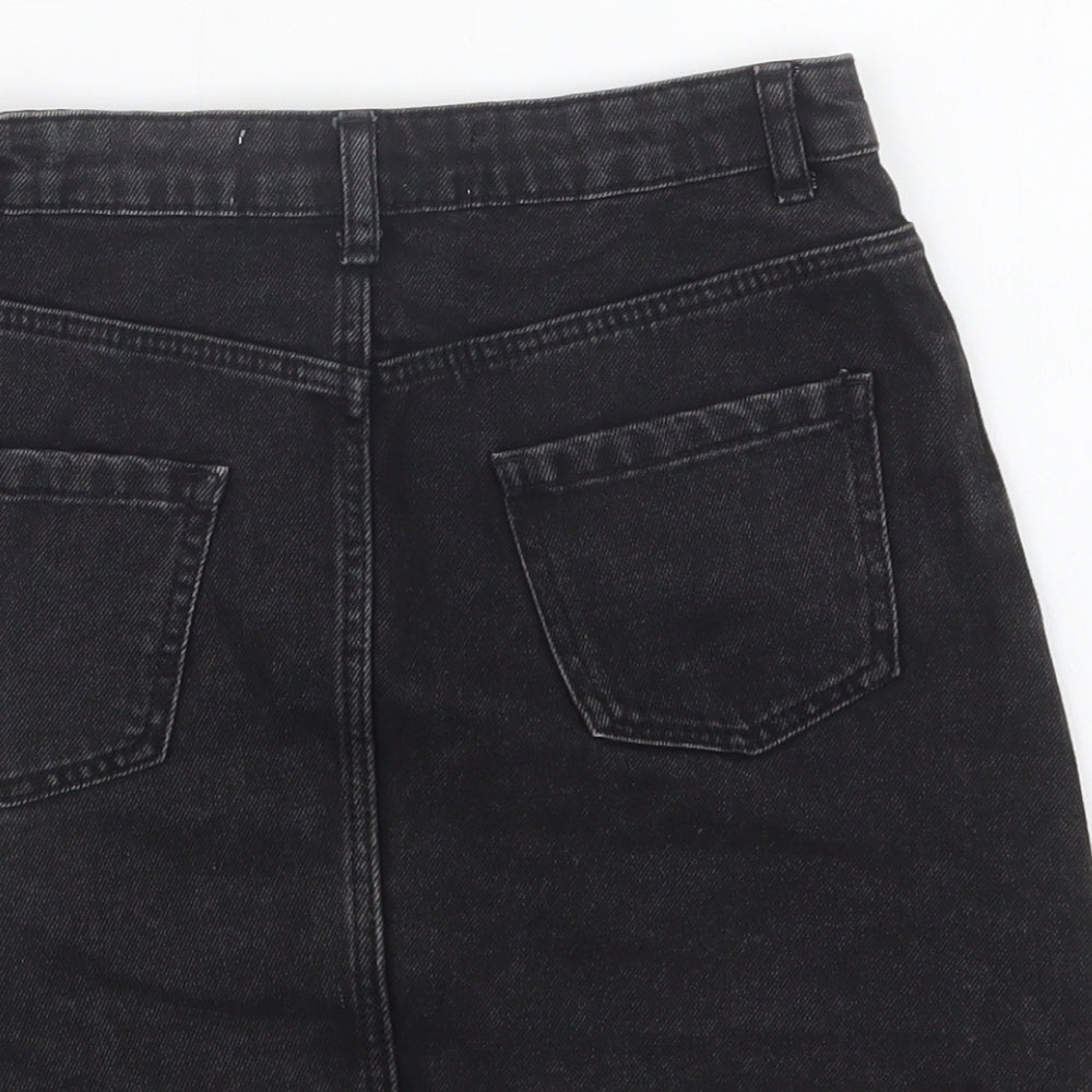 Primark Girls Black  Cotton Mini Skirt Size 9-10 Years  Regular Button